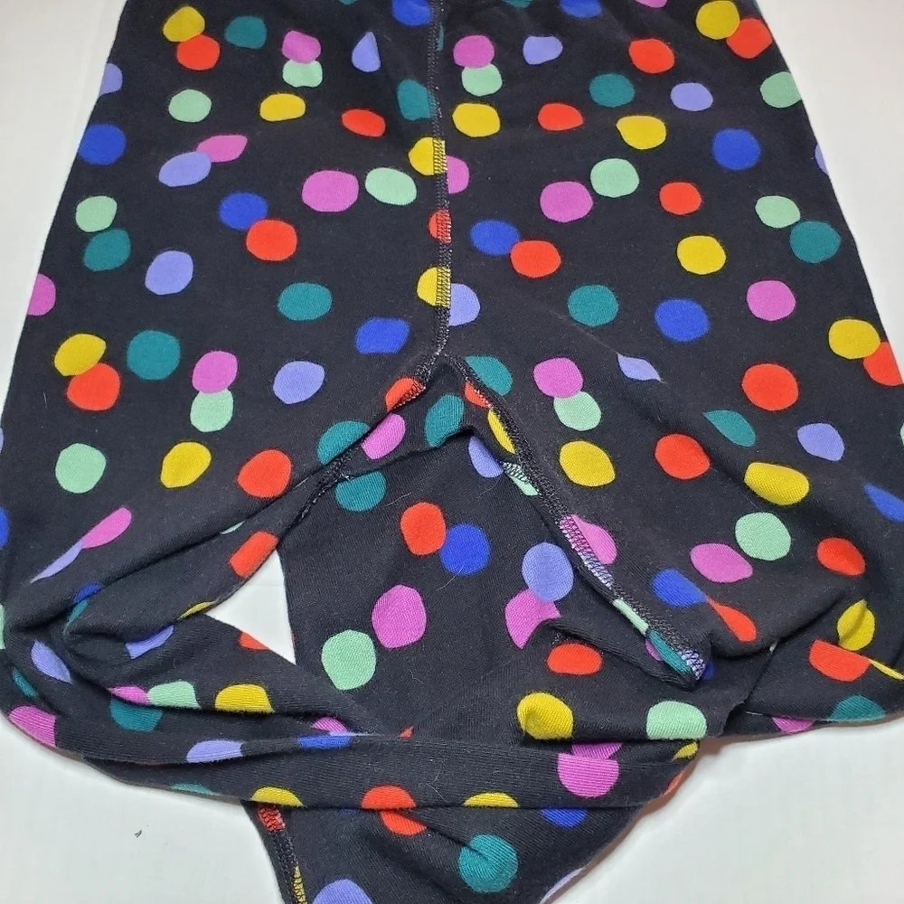 Hanna Andersson Long John Pajamas 14 160 Girls Rainbow Polka-dot Black PJ Set